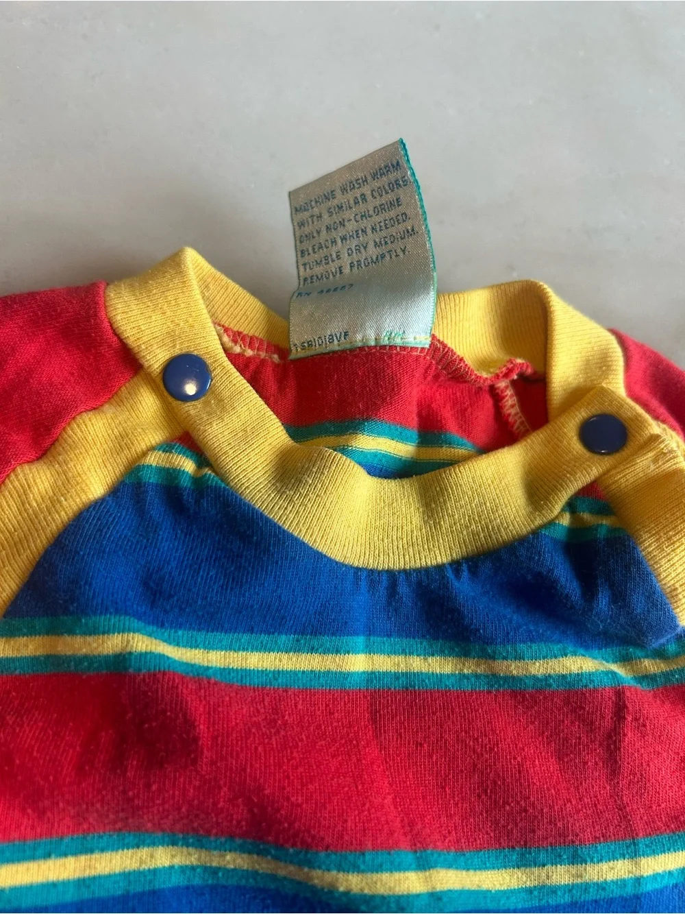 Vintage Sprockets Mervyn's Primary Color Striped Jumpsuit Romper 18 month